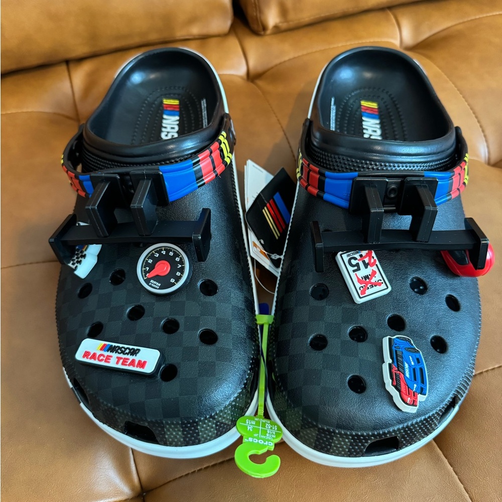 NASCAR Black Footwear with Colorful Logo - size 16